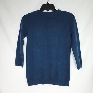 TALBOTS Cashmere Pullover Teal Blue Women's Sweater PETITE XS